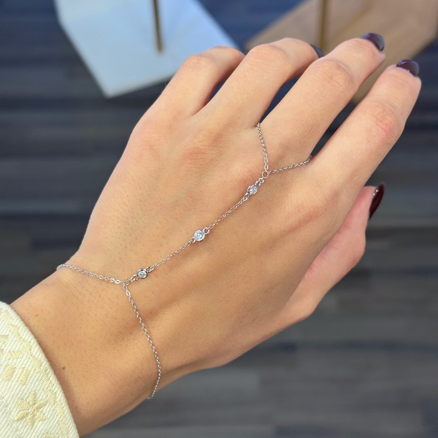 3 Spaced Out Zircons Ring Bracelet