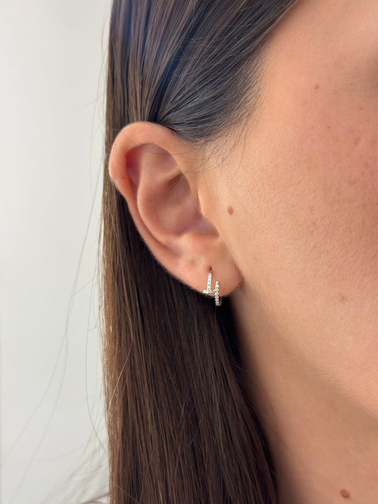 Crossbar Spark Hoops Earrings