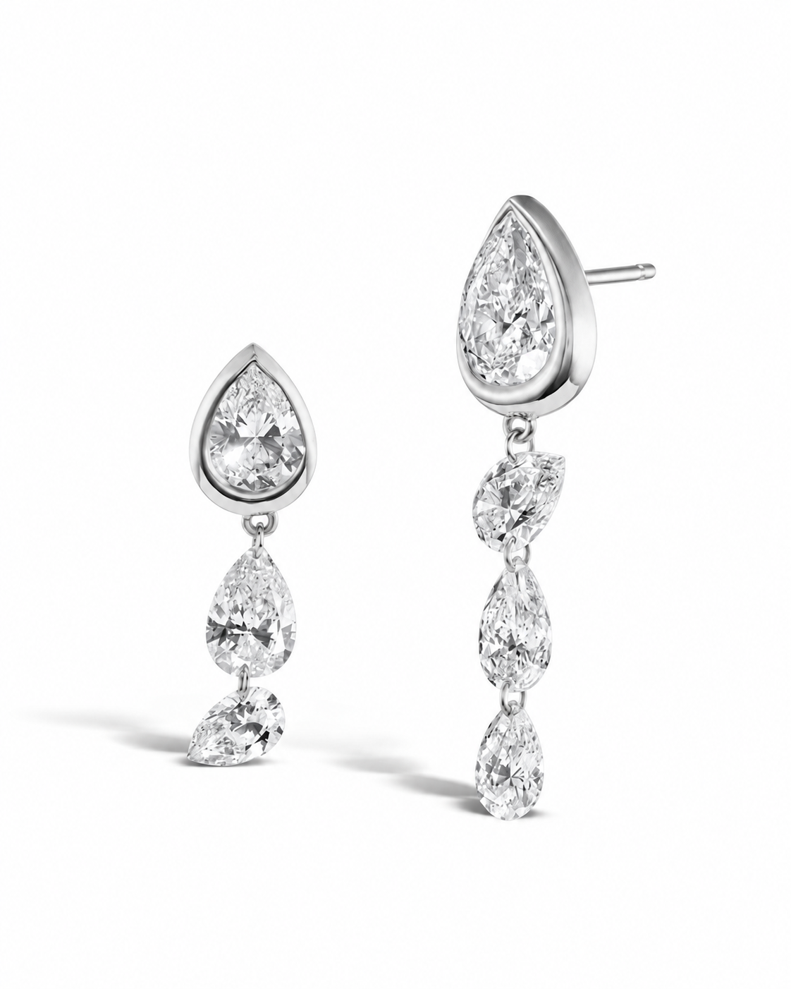Pear Cascade Drop Earrings