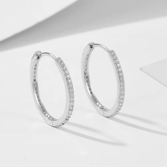 Zircons Classic Hoops Earrings