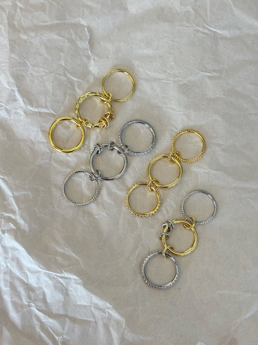 Silver Two-Tone Stack Ring