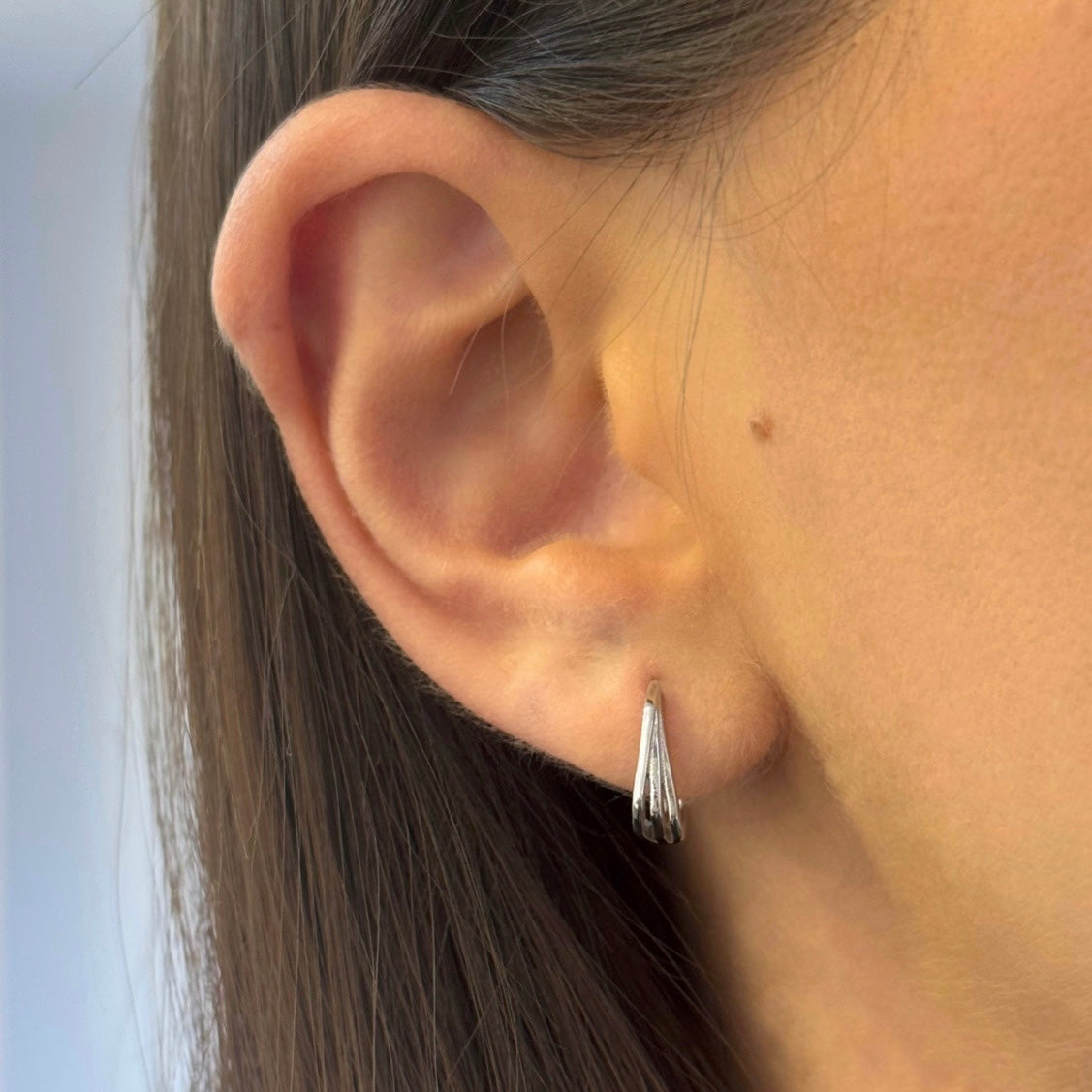 Square Triple Hoops Earrings