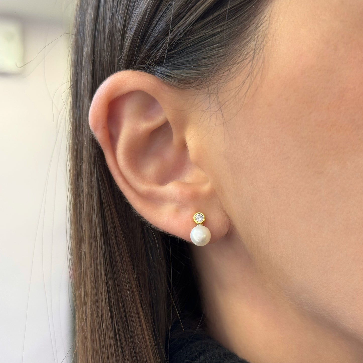 Double Studs Stone Earrings