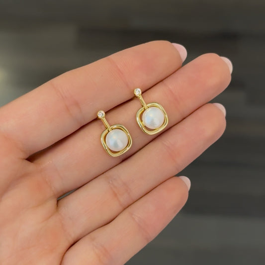 Square Pearl Earrings