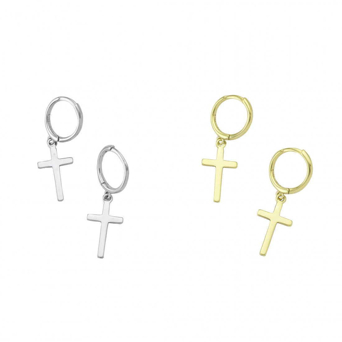 Cross Earrings Hoops