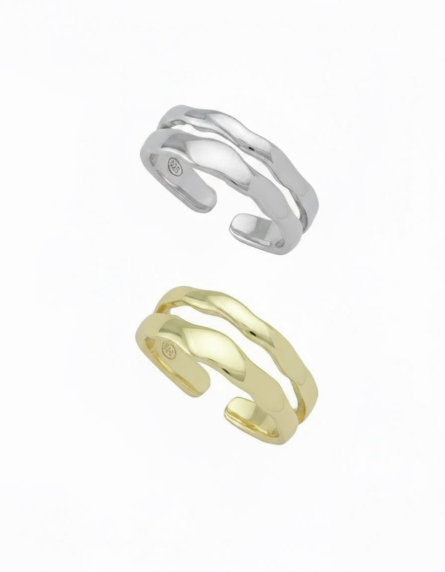 Hammered Double Ring