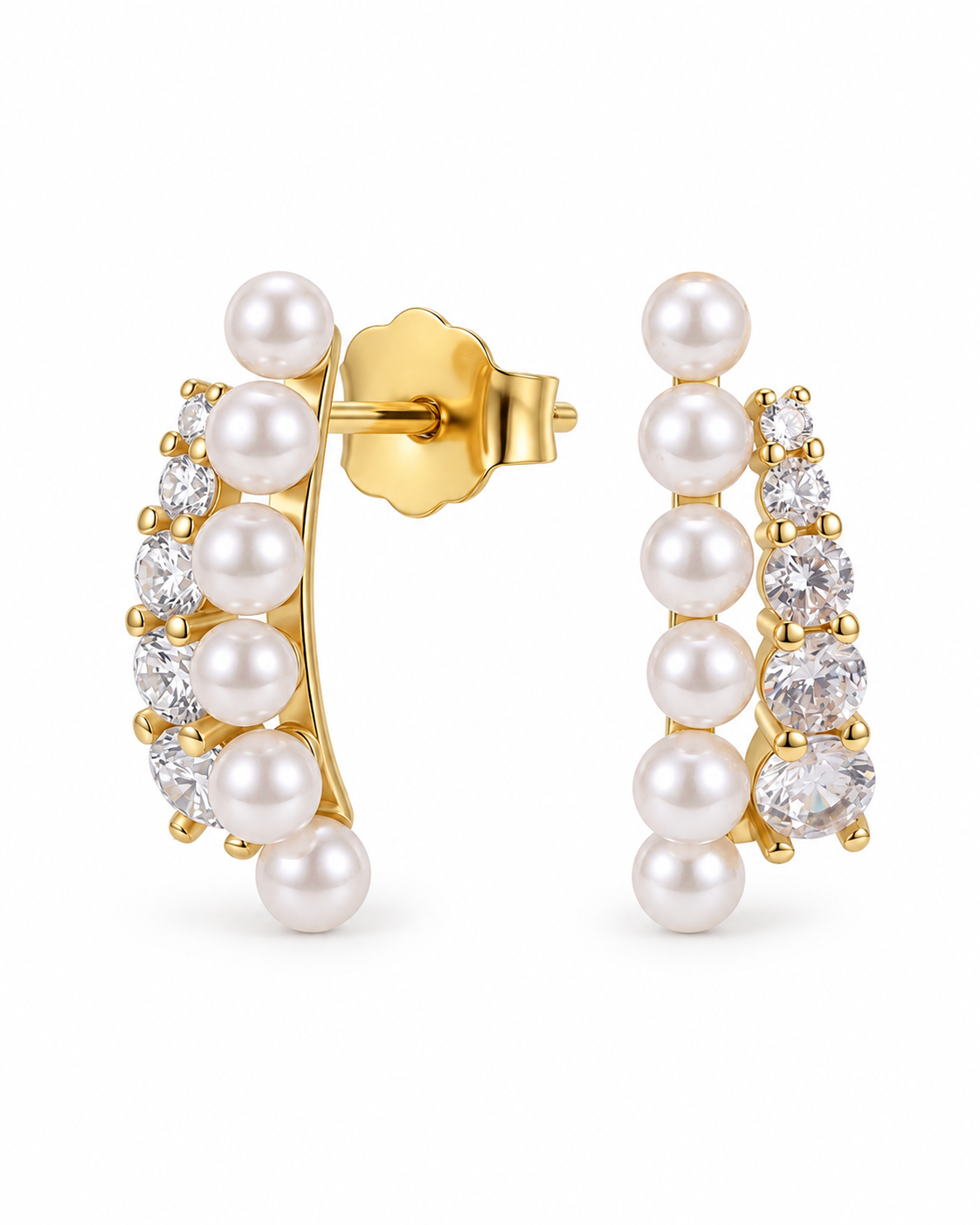 Pearl Duo Hoops Earrings