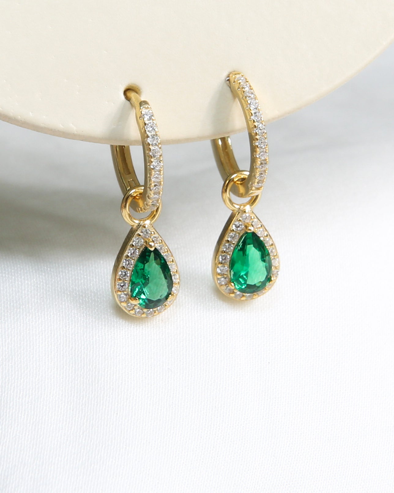 Pear Zircon Hoops Earrings