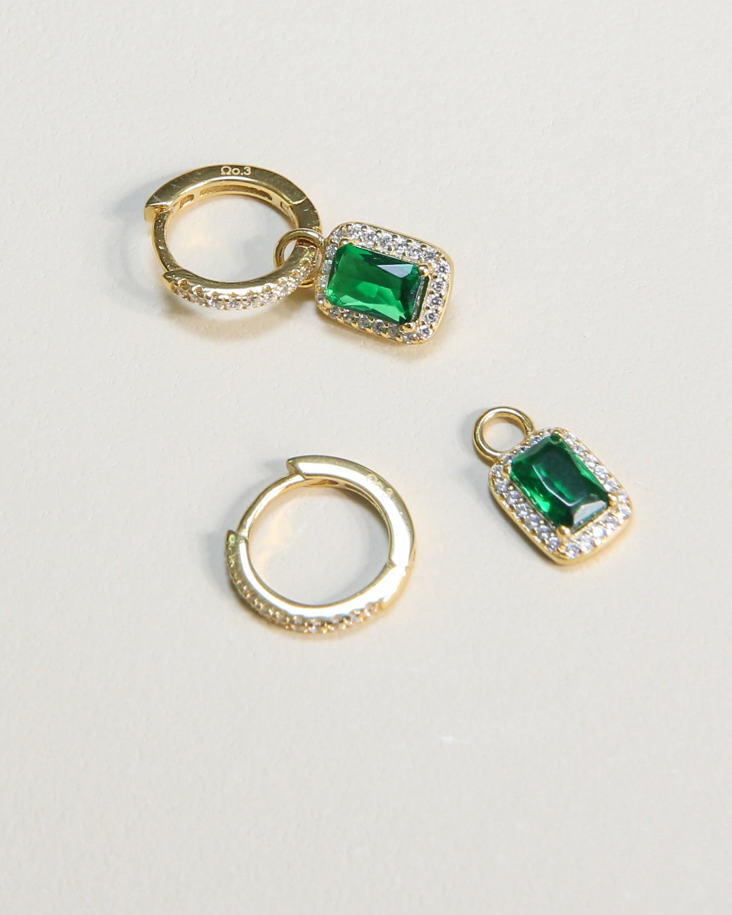 Radiant Zircon Hoops Earrings