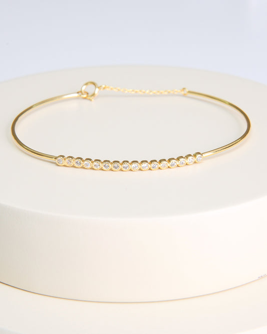 Half Zircons Bangle Bracelet