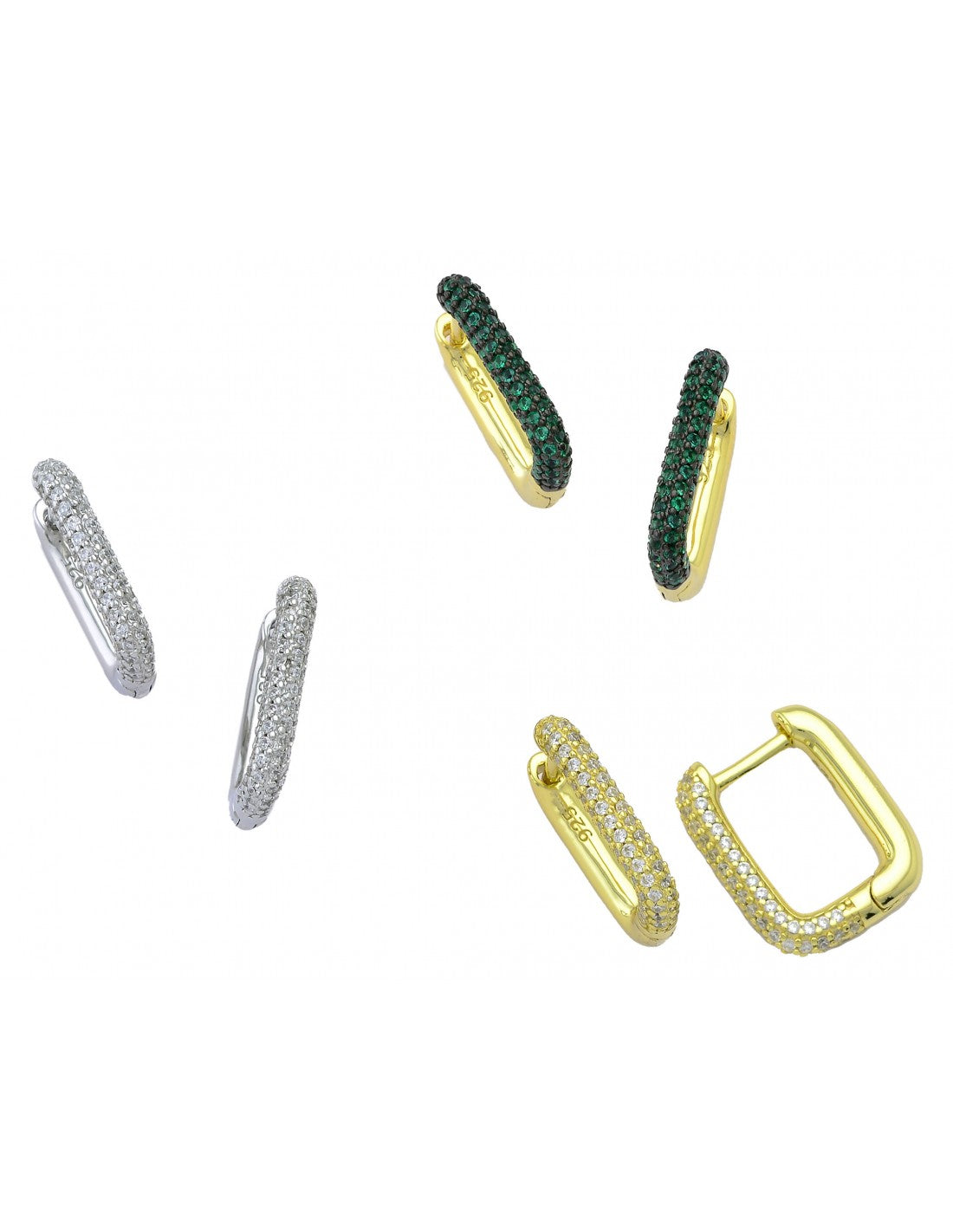 Bold Rectangular Zircons Hoops