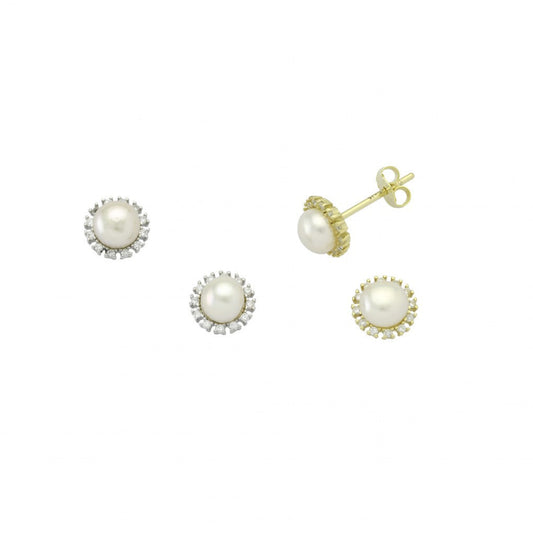 Round Flower Studs Earrings