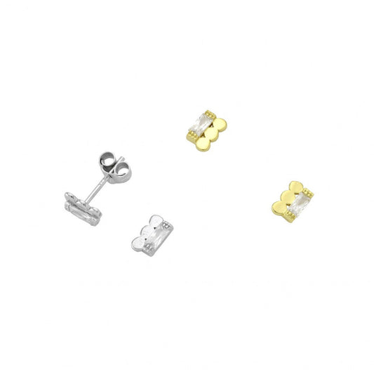 Square Studs Stone Earrings