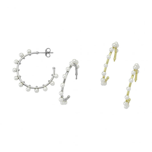 Hoop Earrings with Pearl