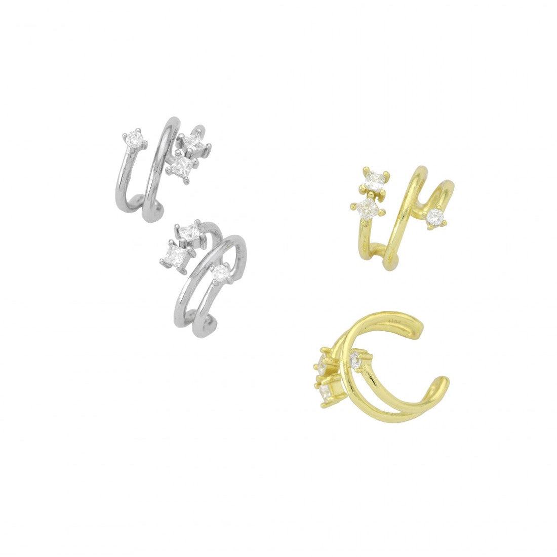 Open Zircons Line Ear Cuff