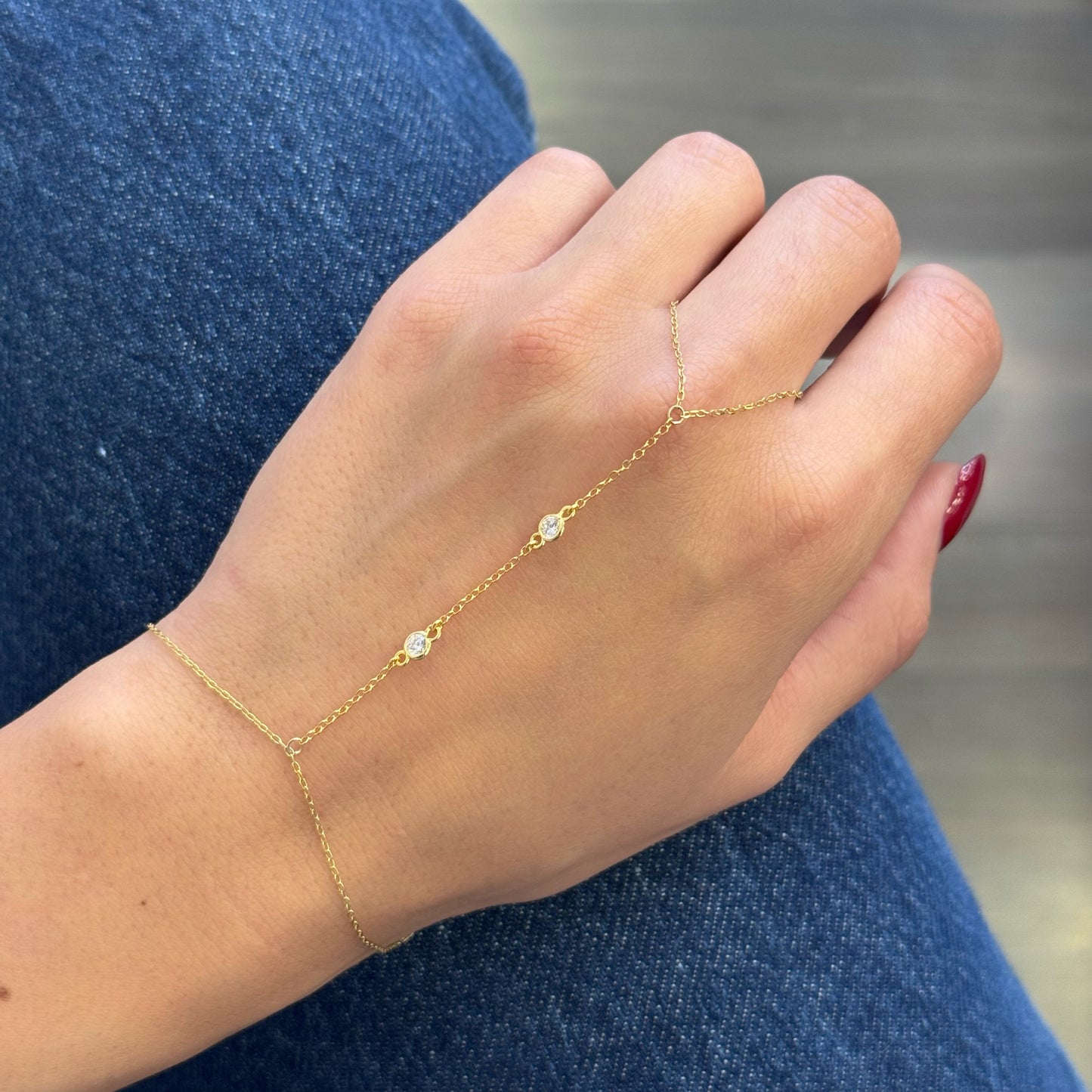 2 Spaced Out Zircons Ring Bracelet