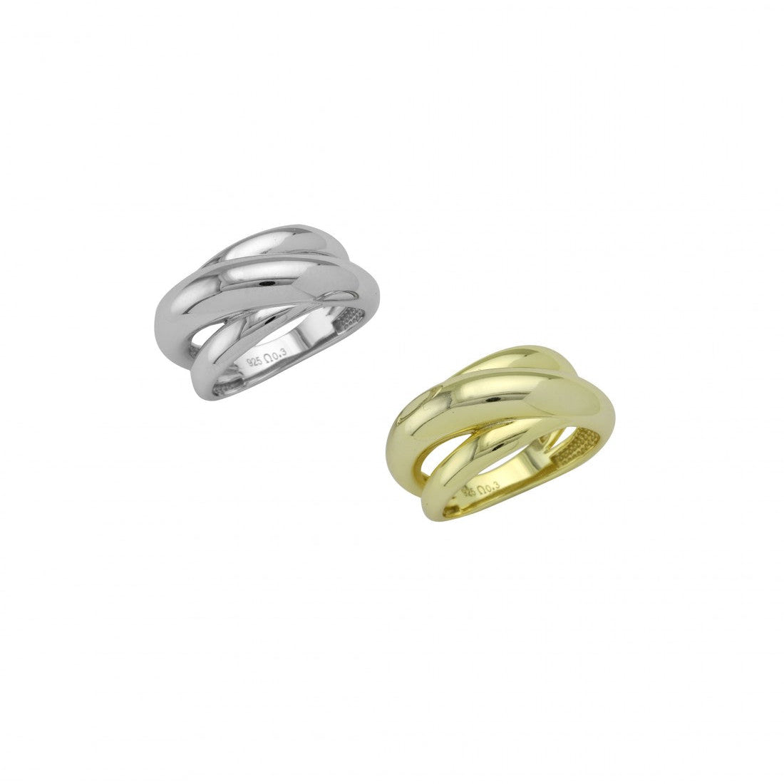 Triple Wide Wavy Ring