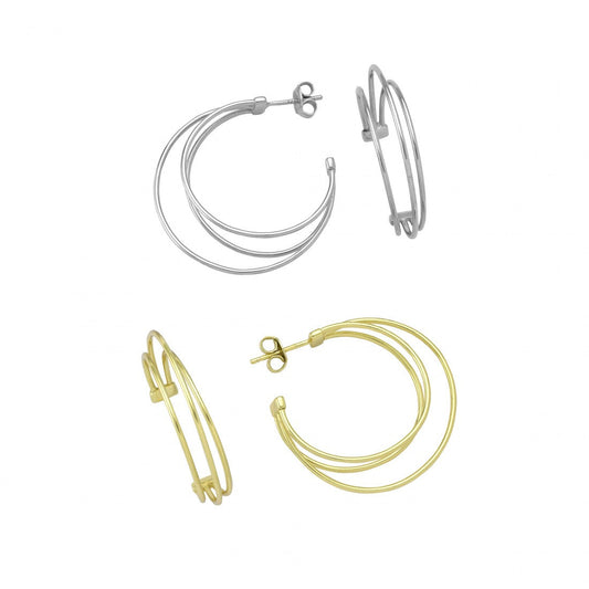 Triple-Open Hoop Earrings