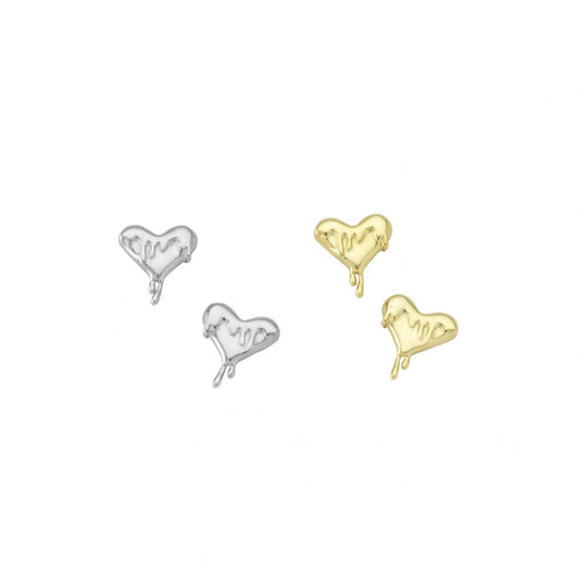 Liquid" Heart Studs Earrings