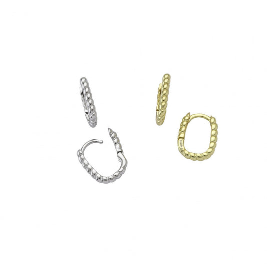 Rectangular Twisted Hoop Earrings