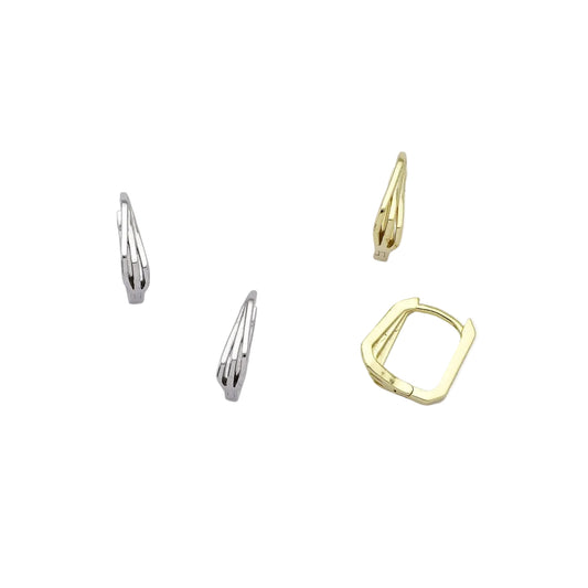 Square Triple Hoops Earrings