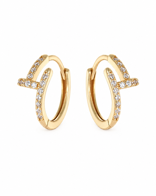 Crossbar Spark Hoops Earrings
