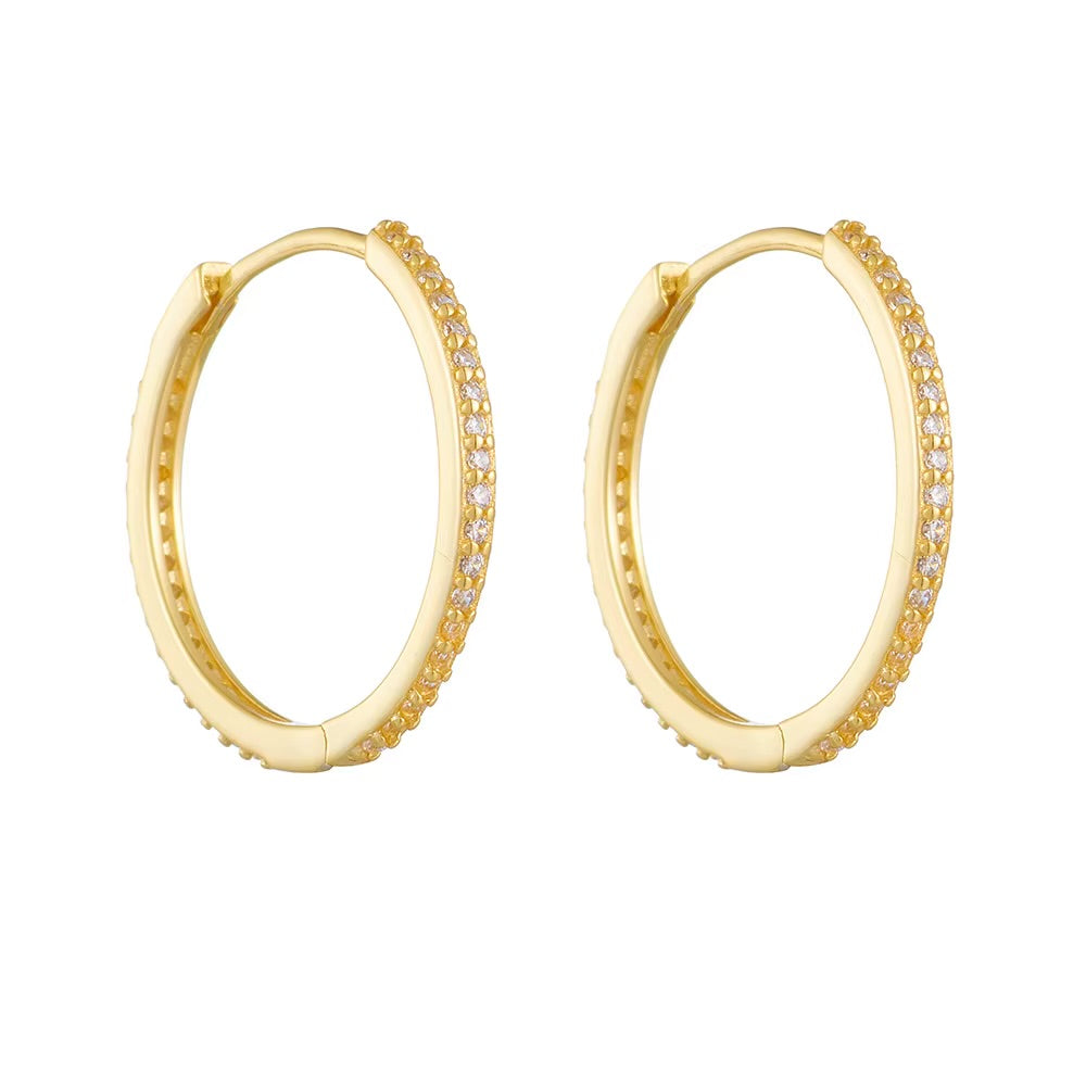 Zircons Classic Hoops Earrings