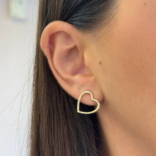 Open Heart Studs Earrings
