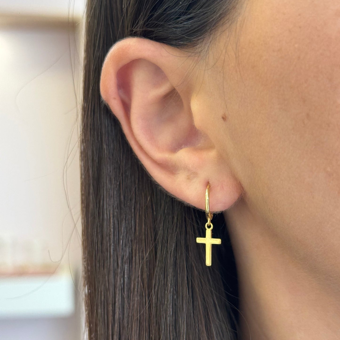 Cross Hoop Earrings