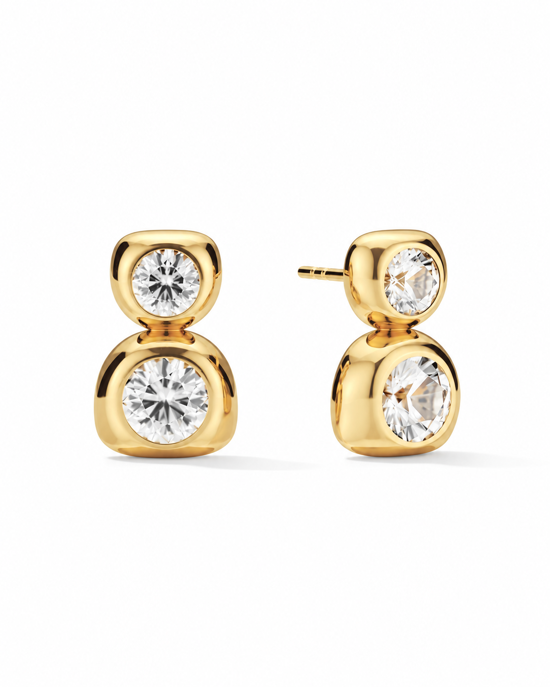 Cushion Duo Studs Earrings