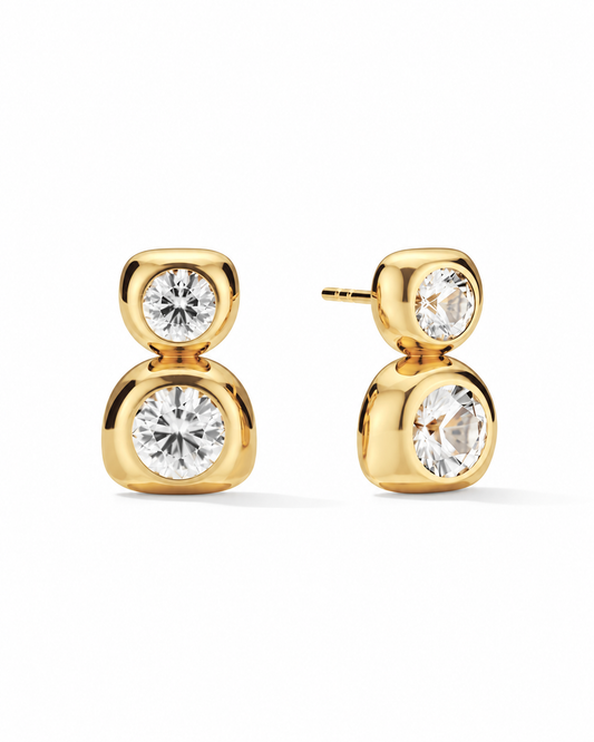 Cushion Duo Studs Earrings