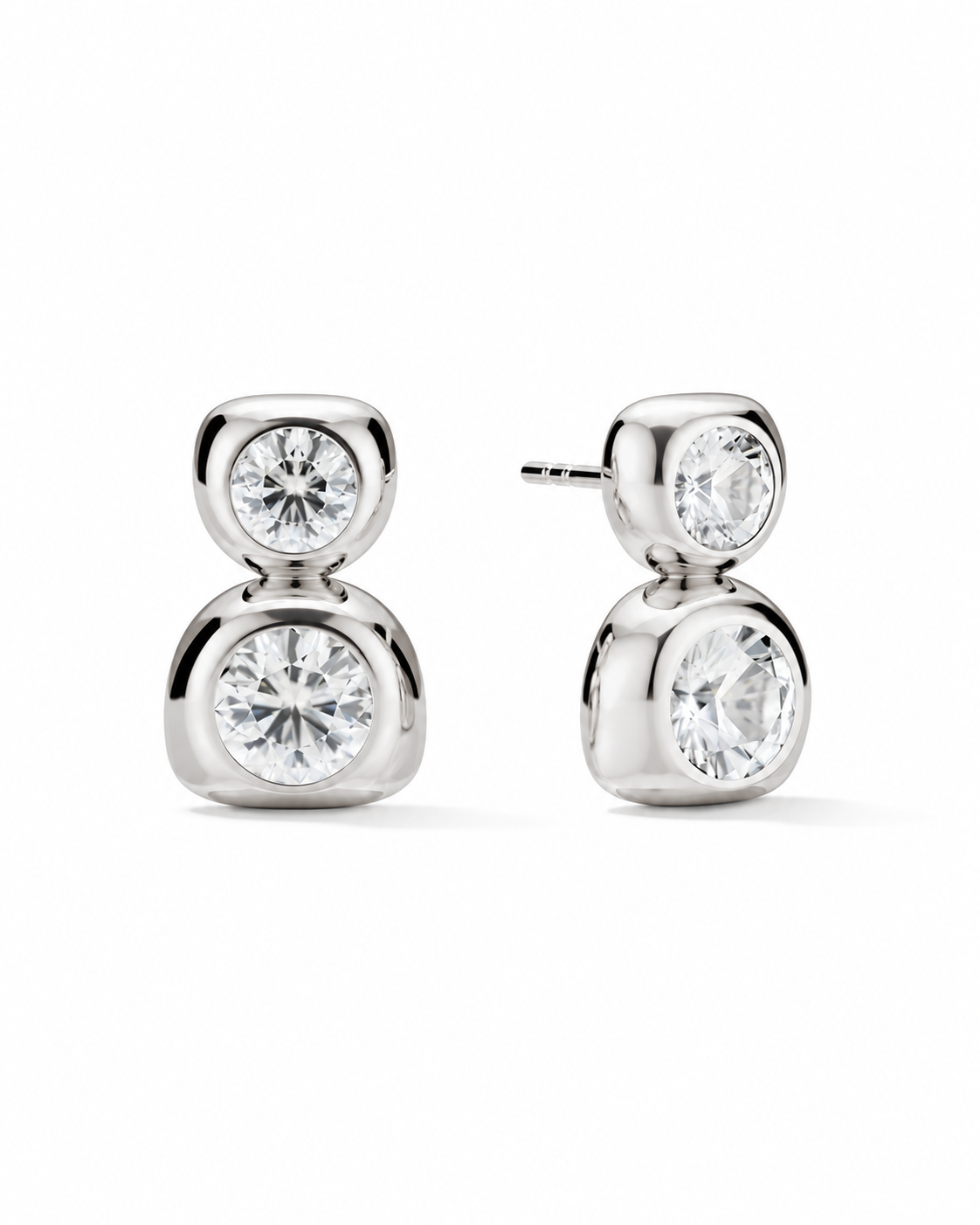 Cushion Duo Studs Earrings