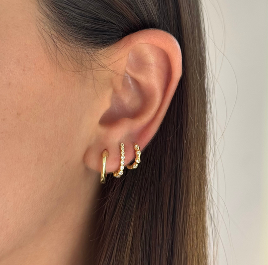 Tiny Crumpled Hoop Earrings