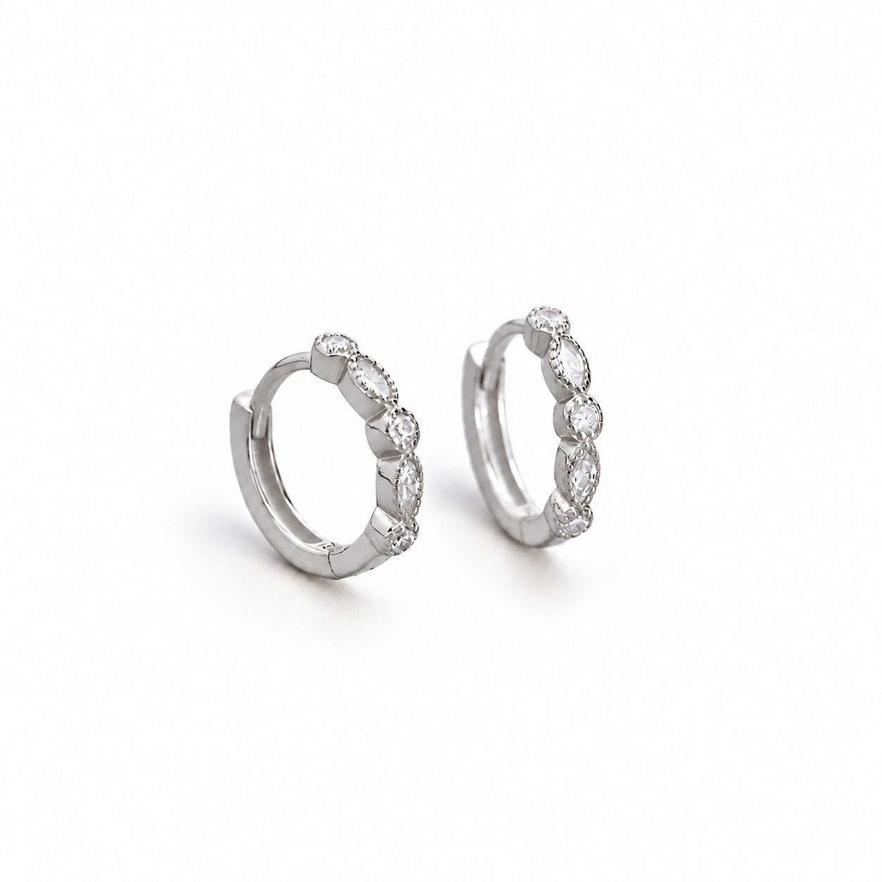 Scalloped Spark Hoops Earrings