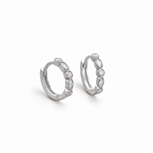 Scalloped Spark Hoops Earrings