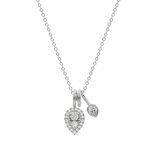Pear Duo Halo Necklace