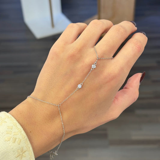 2 Spaced Out Zircons Ring Bracelet