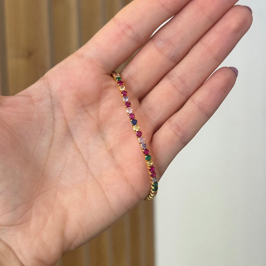 Multi Tennis Bangle Bracelet