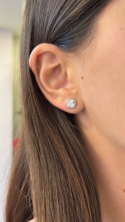 Square Solitaire Studs Earrings
