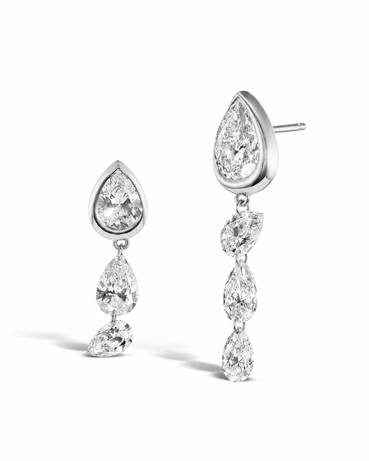 Pear Cascade Drop Earrings