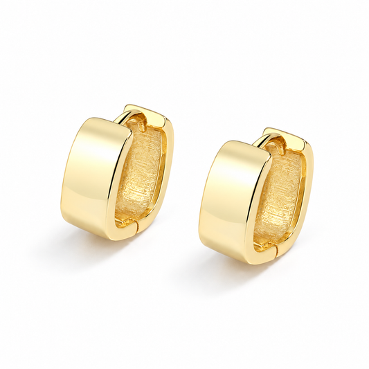 Smooth Rectangle Huggies Earrings
