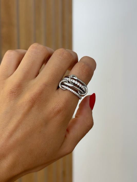 Four Silver Stack Ring