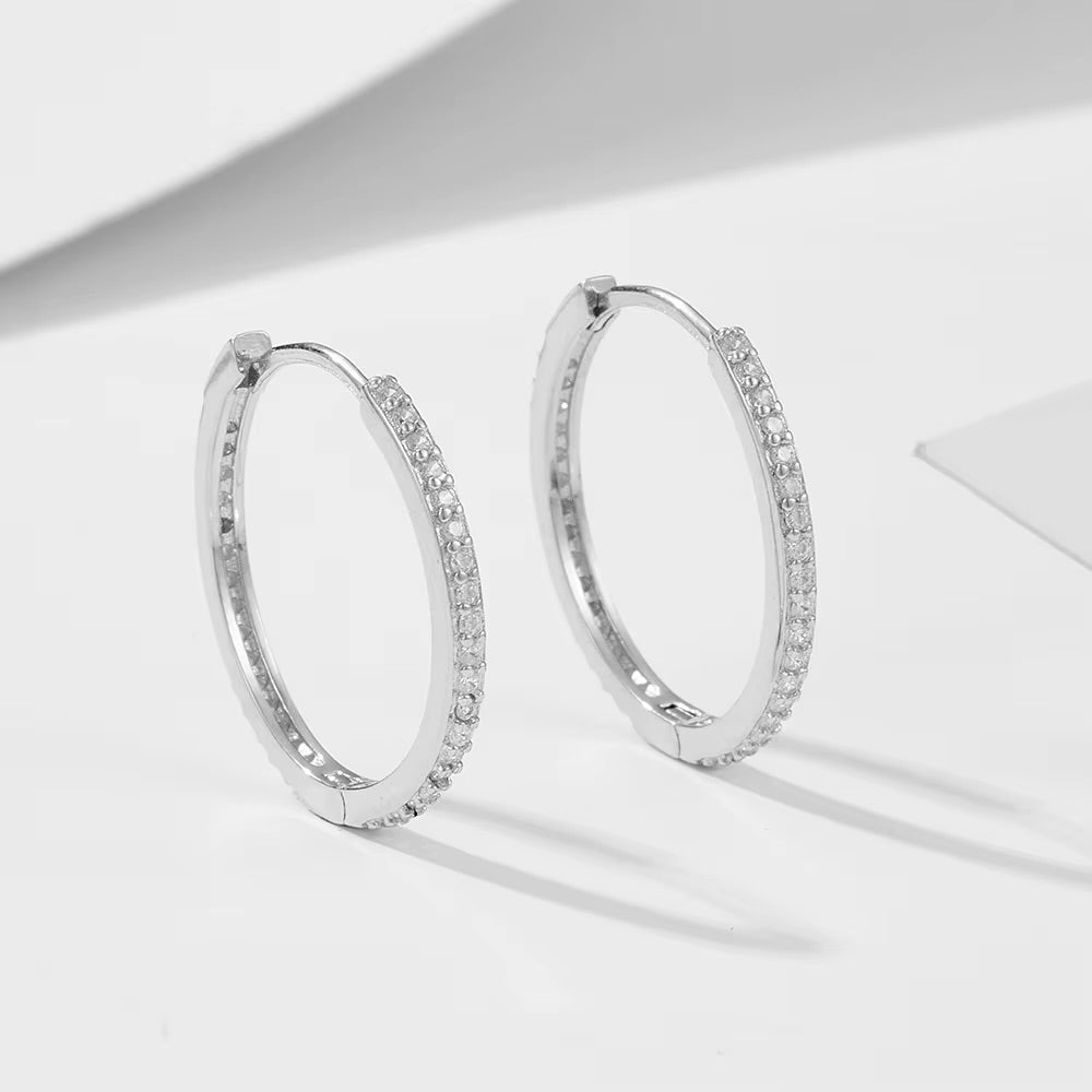 Zircons Classic Hoops Earrings