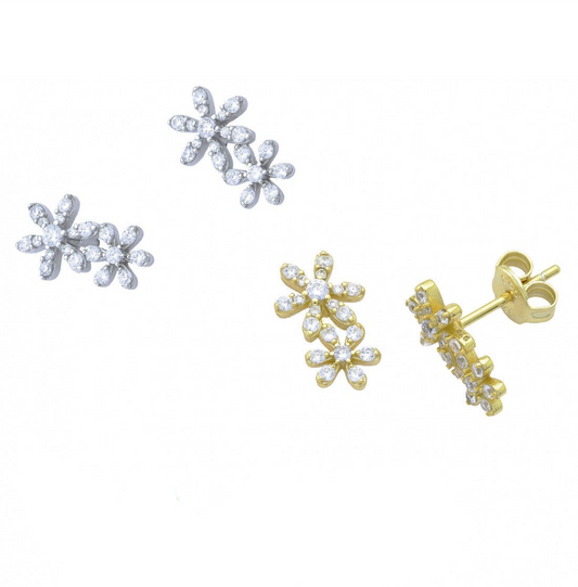Double Daises Studs Earrings
