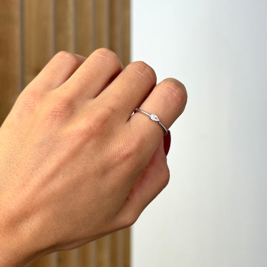 Little Pear Zircon Ring