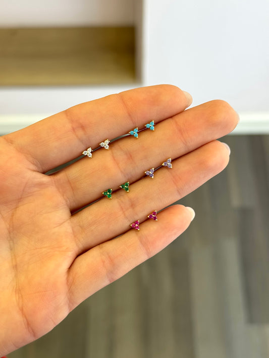 Flower Screw Back Studs Earrings