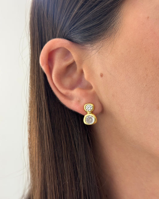 Cushion Duo Studs Earrings