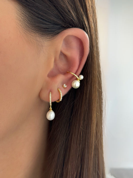 Two Pearls Ear Cuff