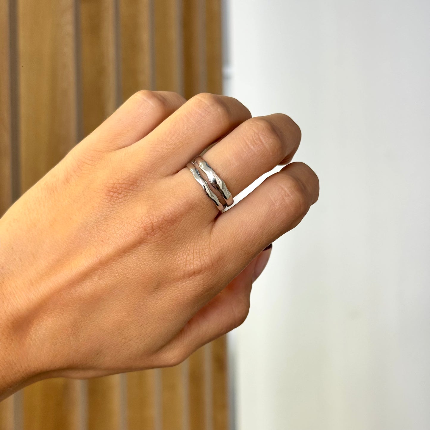 Hammered Double Ring