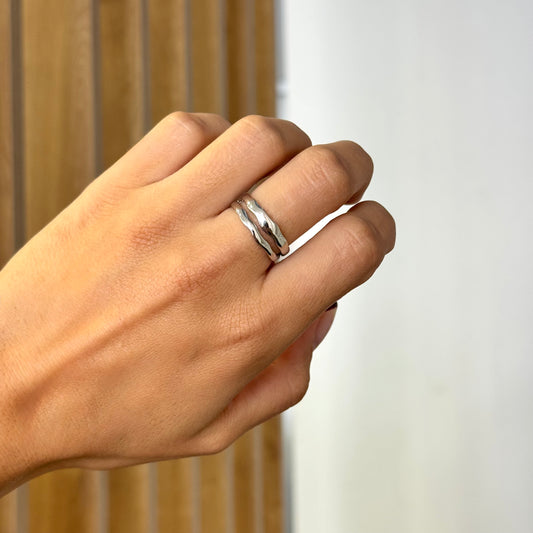 Hammered Double Ring